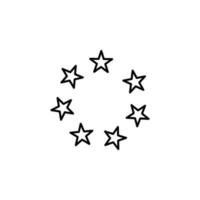 Sterne im ein Kreis Linie Vektor Symbol