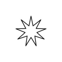 Bahai Star Gliederung Vektor Symbol