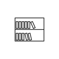 bokhylla översikt vektor ikon