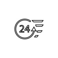 24 Std Bedienung Gliederung Vektor Symbol