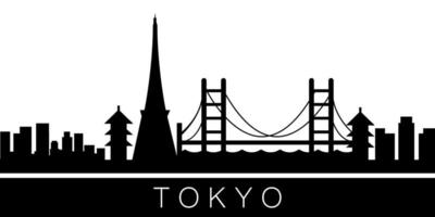 Tokyo detailliert Horizont Vektor Symbol