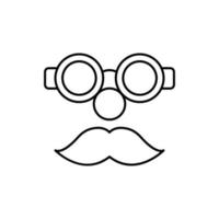 Schnurrbart, Brille Vektor Symbol