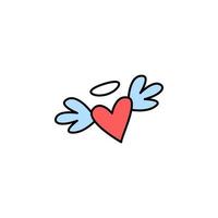 Valentinstag Tag, Herz, Flügel Vektor Symbol