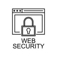 webb säkerhet linje vektor ikon