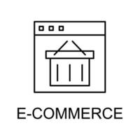 E-Commerce Webseite Linie Vektor Symbol