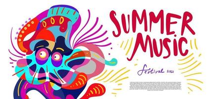 bunte Sommermusikfestival-Banner der Vektorillustration