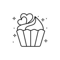Cupcake, Herz Vektor Symbol
