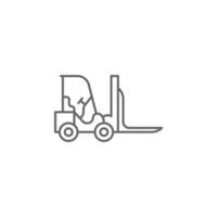 industri platt, gaffeltruck, industriell, transport, lastbil fordon lager vektor ikon
