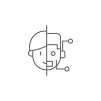 Android, Gesicht, Roboter Vektor Symbol