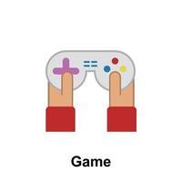 spel, joystick, vänskap Färg vektor ikon