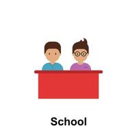 Schule, männlich, Schreibtisch Farbe Vektor Symbol