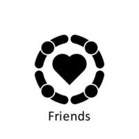 vänskap, vänner, hjärta vektor ikon