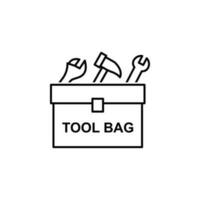 Werkzeug Tasche Gliederung Vektor Symbol