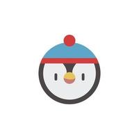 Pinguin, Weihnachten 2 farbig Linie Vektor Symbol