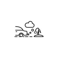 Auto, Rauch Wolken, blass Blume Vektor Symbol