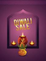 diwali försäljning bakgrund med kreativa diwali diya och bakgrund vektor