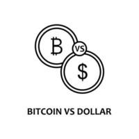 bitcoin mot dollar vektor ikon