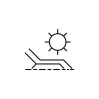 Chaise Salon und Sonne Vektor Symbol