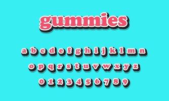 gummies text alfabetet vektor
