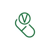 Vitamin v Grün Vektor Symbol