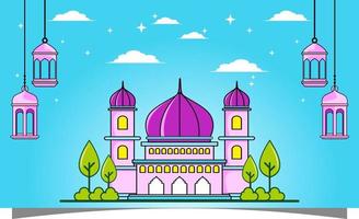 islamischer Hintergrund mit Moschee. islamische Banner. vektor