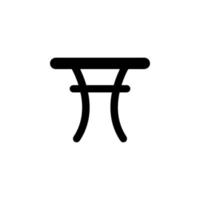 runden Tabelle Glyphe Vektor Symbol