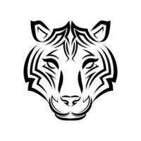 linje konst vektor av tigerhuvudet. lämplig för dekoration eller logotyp.