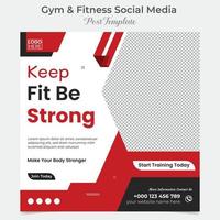 Fitness und Fitnessstudio trainieren Ausbildung Sozial Medien Post und Platz Flyer Post Banner Vorlage Design vektor