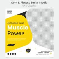 kondition Gym social media posta och fyrkant flygblad posta baner mall design paket vektor