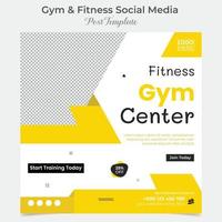 Gym träna fyrkant flygblad posta baner och social media posta mall design vektor