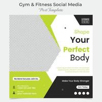 Fitnessstudio Fitness Sozial Medien Post und Platz Flyer Post Banner Vorlage Design vektor