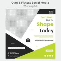 kondition Gym social media posta och fyrkant flygblad posta baner mall design paket vektor