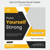 Fitness Ausbildung Sozial Medien Post und Platz Flyer Post Banner Vorlage Design vektor