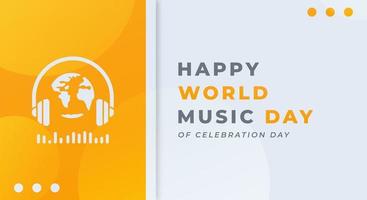 Welt Musik- Tag Feier Vektor Design Illustration zum Hintergrund, Poster, Banner, Werbung, Gruß Karte