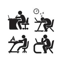 arbete i kontor logotyp ikon, illustration design mall vektor