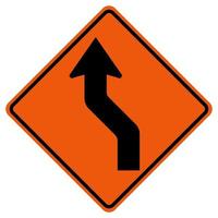 gekrümmtes linkes Verkehrsstraßensymbolzeichen isolieren auf weißem Hintergrund, Vektorillustration vektor