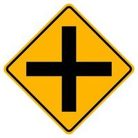 Warnzeichen Kreuzung auf weißem Hintergrund vektor