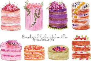 ästhetisch süß Kuchen Aquarell Illustration vektor