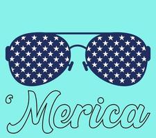 Amerika mit USA Flagge Sonnenbrille - - vereinigt Zustände Amerika, 4 .. von Juli, Unabhängigkeit Tag vektor