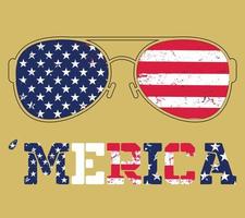 Amerika mit USA Flagge Sonnenbrille - - vereinigt Zustände Amerika, 4 .. von Juli, Unabhängigkeit Tag vektor