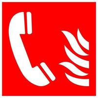 Feuer Notfall Telefon Symbol Zeichen Isolat auf weißem Hintergrund, Vektor-Illustration eps.10 vektor