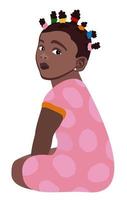 Vektor isoliert Illustration von wenig afrikanisch Mädchen.