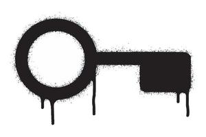 sprühen sprühen Graffiti Schlüssel Symbol isoliert auf Weiß Hintergrund. Graffiti sperren Symbol mit sprühen auf schwarz vektor