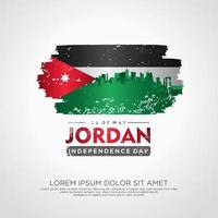 Jordan Unabhängigkeit Tag Gruß Karte Vorlage vektor