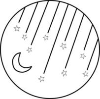einfach Clip Art Stil Schießen Sterne und Mond Symbol vektor