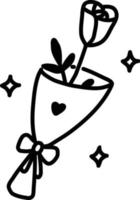 enkel ClipArt stil sveda insvept reste sig blomma vektor