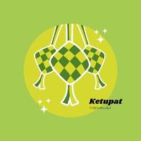 Ketupat oder Reis traditionell Essen von Indonesien wann eid al fitr Moment Vektor Design