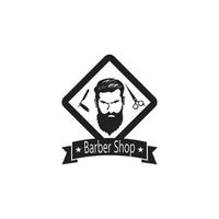 Barbier Geschäft Haar Stil Silhouette Vektor Vorlage