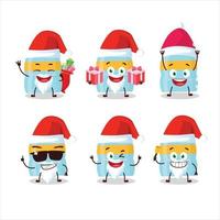 Santa claus Emoticons mit trinken Flasche Karikatur Charakter vektor