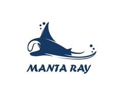 Manta Strahl Tier Symbol, Stachelrochen oder Krampf Fisch vektor